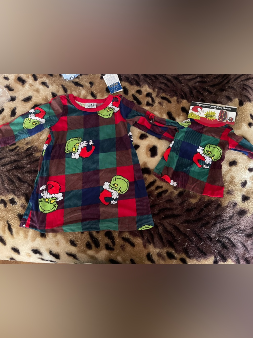 Dr. Seuss Grinch Plaid Red-Trim Holiday Top